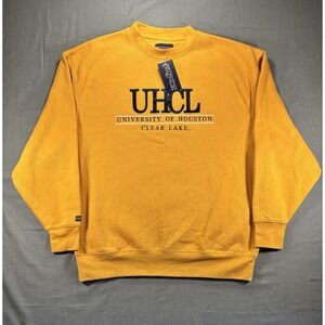 NWT Vintage Jansport‎ Sweatshirt Men's XL UHCL Univ. Houston Clear Lake Yellow